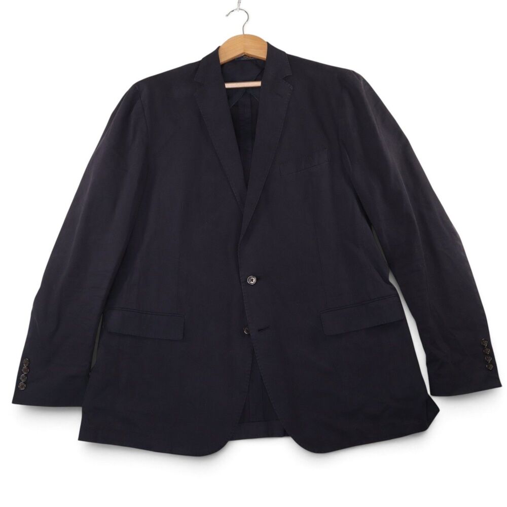 Polo Ralph Lauren Mens 44L Chino Blazer Sport Coat Navy Modern Fit Unstructured